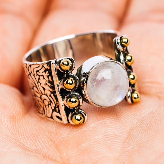 Rainbow Moonstone Ring Size 7.25 (.925 Sterling Silver)