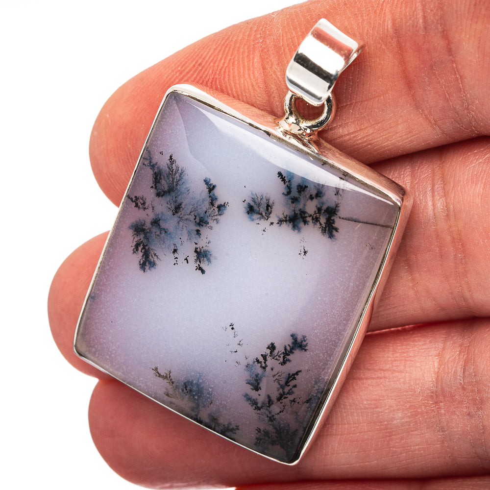 Dendritic Opal Pendant 1 5/8" (.925 Sterling Silver)