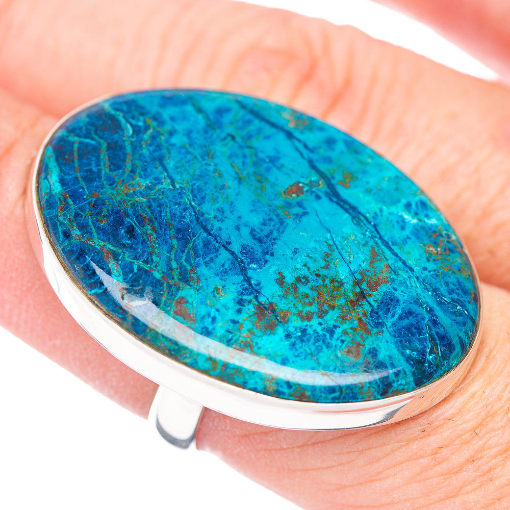 Large Premium Shattuckite Ring Size 8 Adjustable (.925 Sterling Silver)