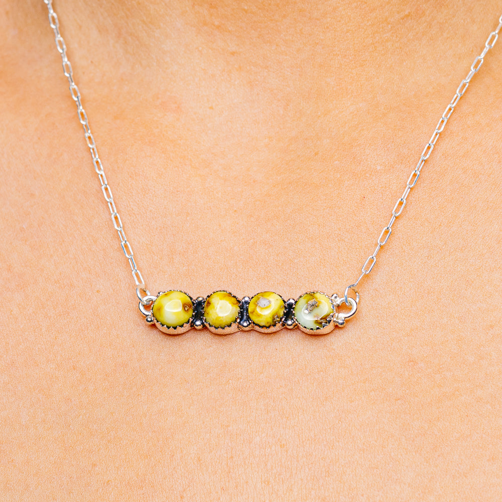 Palomino Turquoise Necklace 18 to 19" (.925 Sterling Silver)