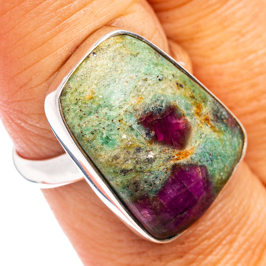 Premium Ruby Fuchsite Ring Size 8 Adjustable (.925 Sterling Silver)