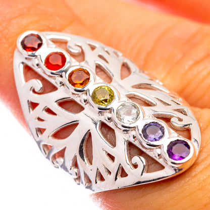 Rainbow Chakra Ring Size 6.25 (925 Sterling Silver) R141094