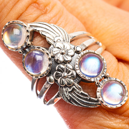 Rainbow Moonstone Ring Size 9 (925 Sterling Silver) R143135