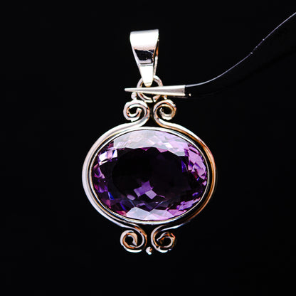 20.87ct Faceted Brazilian Amethyst Pendant 1 5/8" (.925 Sterling Silver)