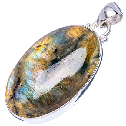 Labradorite 925 Sterling Silver Pendant 1 7/8" (925 Sterling Silver) P42687