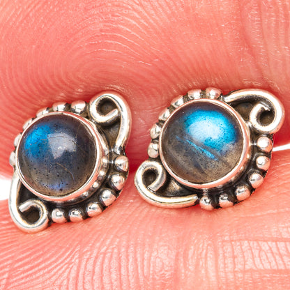 Labradorite Dainty Earrings 3/8" (925 Sterling Silver) E1992