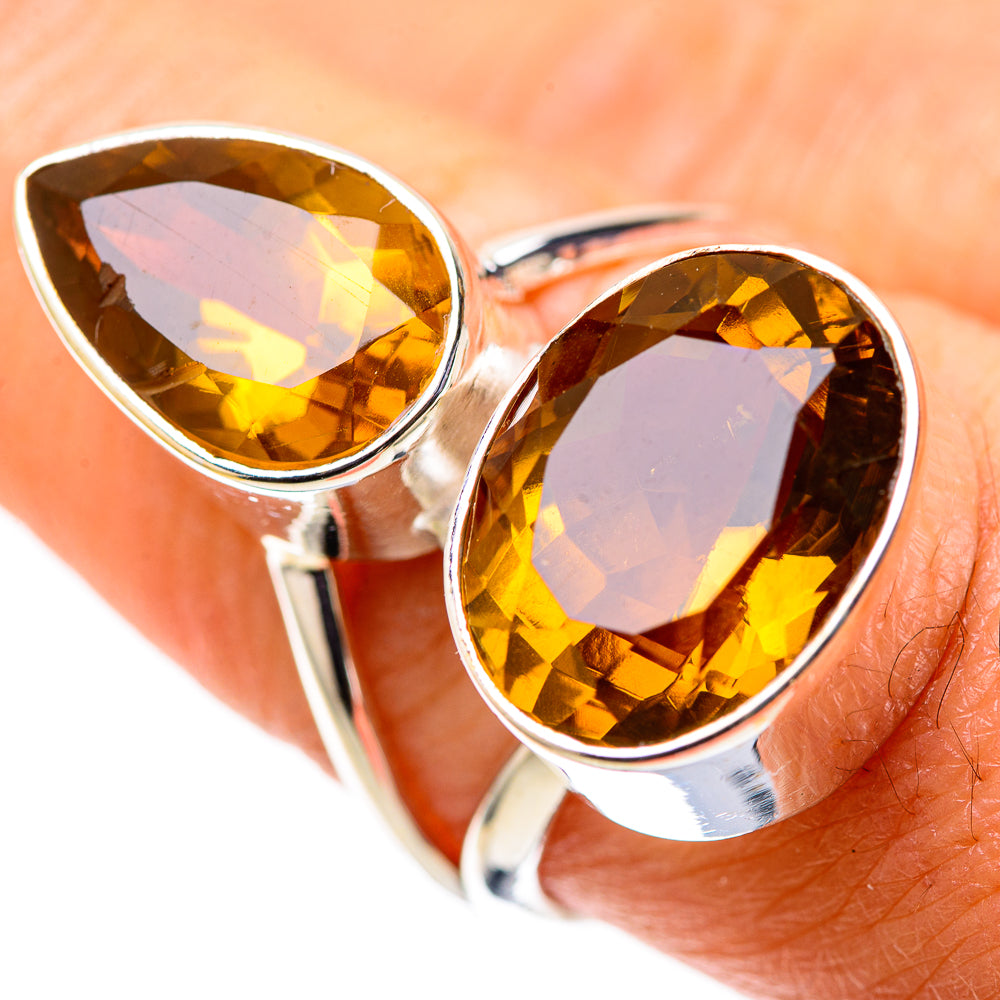 Large Faceted Citrine 925 Sterling Silver Ring Size 8.25 (925 Sterling Silver) RING139504