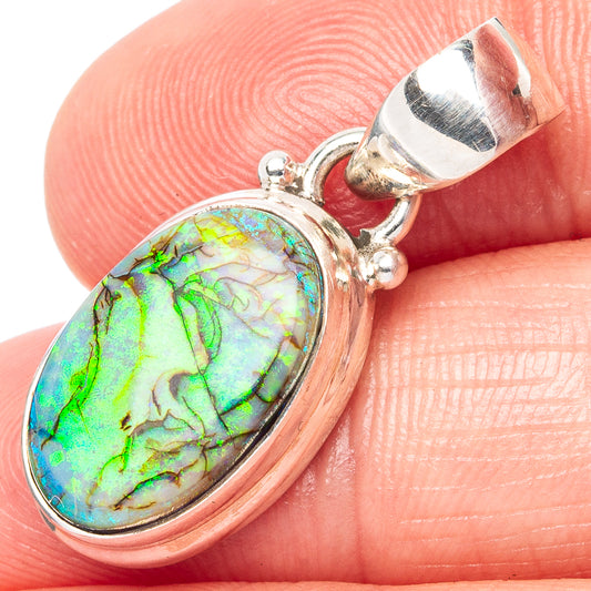 Rare Sterling Opal Pendant 1 1/8" (925 Sterling Silver) P42941