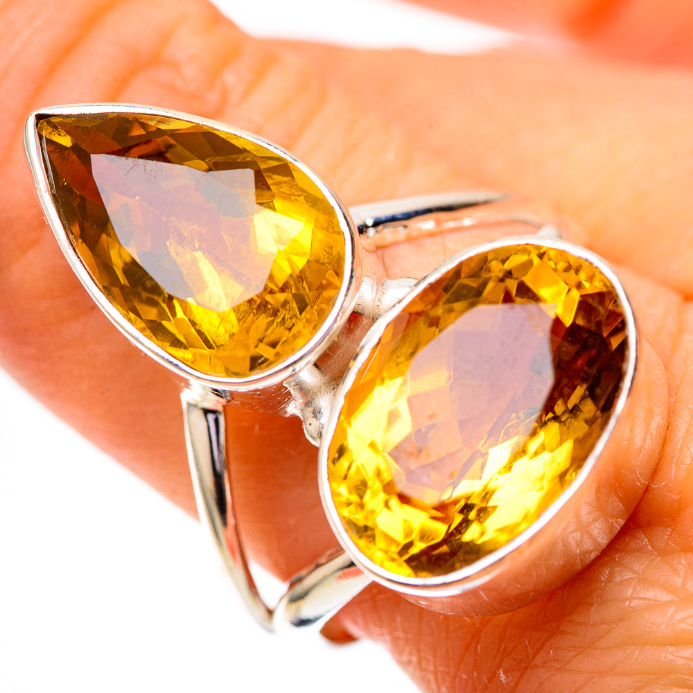 Large Faceted Citrine Ring Size 10 (925 Sterling Silver) RING139836