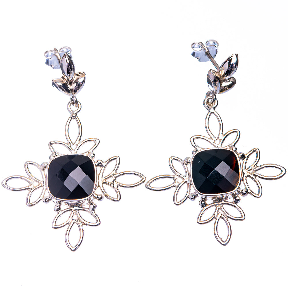 Premium Black Onyx Earrings 1 3/4" (925 Sterling Silver) E432353