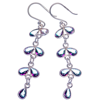 Mystic Topaz Earrings 2 1/4" (925 Sterling Silver) E1015