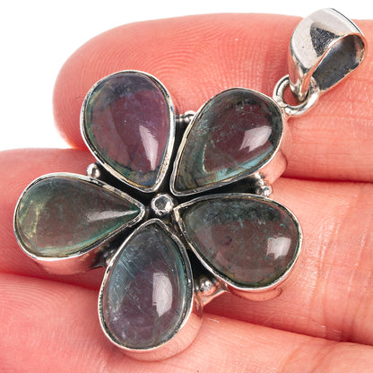 Blue Fluorite Pendant 1 1/2" (925 Sterling Silver) P39808