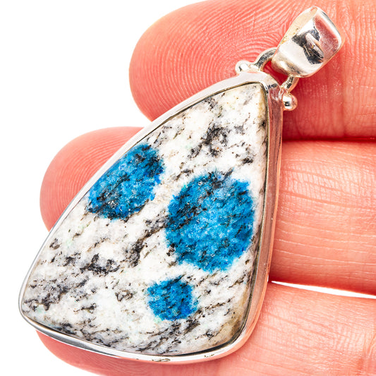 K2 blue azurite teardrop pendant with .925 sterling silver bail