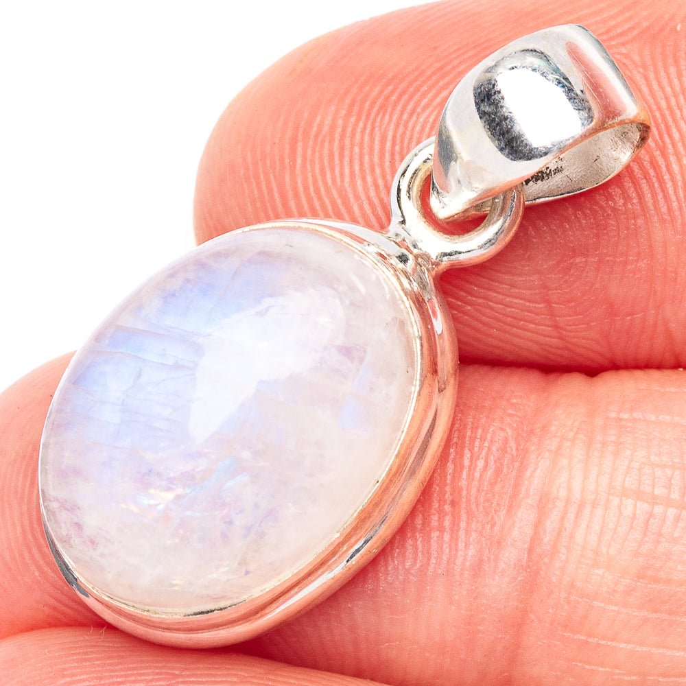 Rainbow Moonstone Pendant 1 1/8" (925 Sterling Silver) P44859
