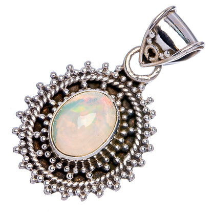 Rare Ethiopian Opal Pendant 1 1/8" (925 Sterling Silver) P40333
