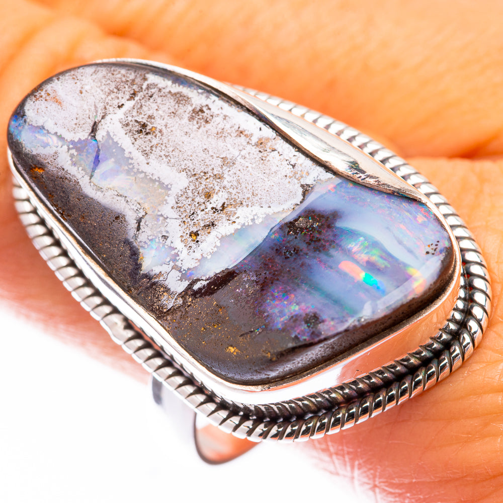 Large Boulder Opal Ring Size 11.5 (925 Sterling Silver) R140808