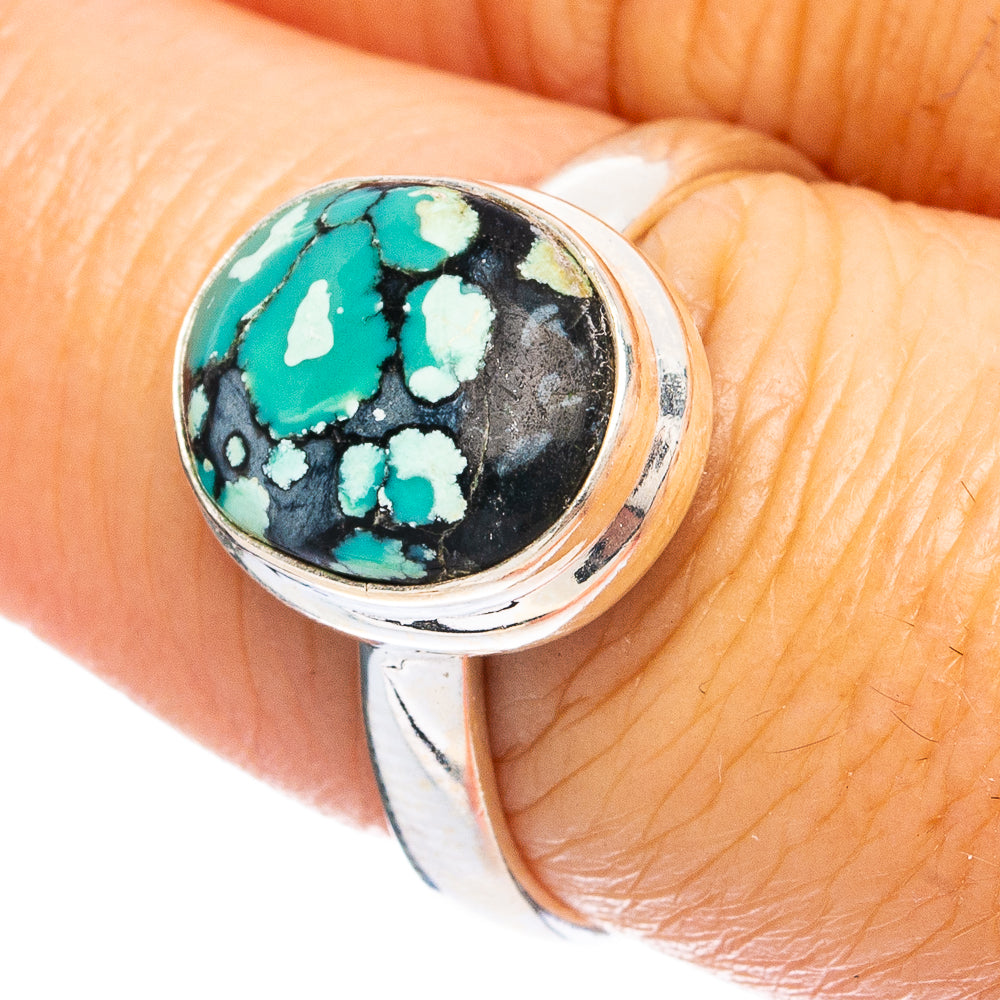 Rare Arizona Spider Web Turquoise Ring Size 7.75 (925 Sterling Silver) R4804