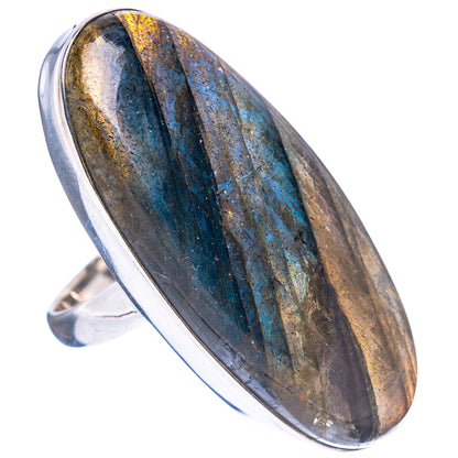 Labradorite Huge Ring Size 8 (925 Sterling Silver) R4135