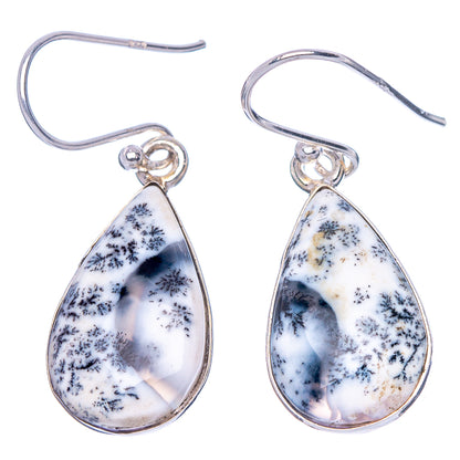 Dendritic Opal Earrings 1 3/8" (925 Sterling Silver) E1692