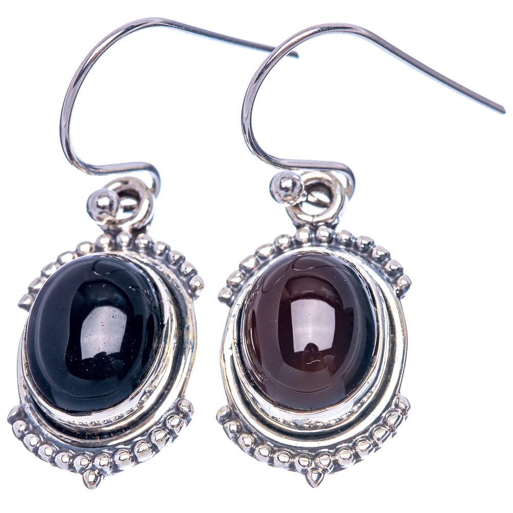 Black Onyx Dainty Earrings 1 3/8" (925 Sterling Silver) E2020