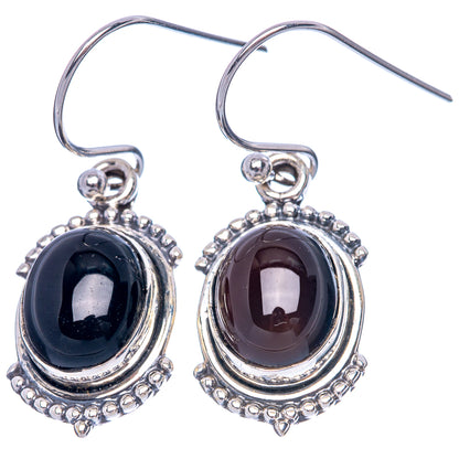 Black Onyx Dainty Earrings 1 3/8" (925 Sterling Silver) E2020