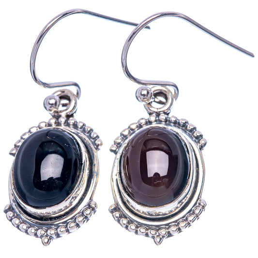 Black Onyx Dainty Earrings 1 3/8" (925 Sterling Silver) E2020