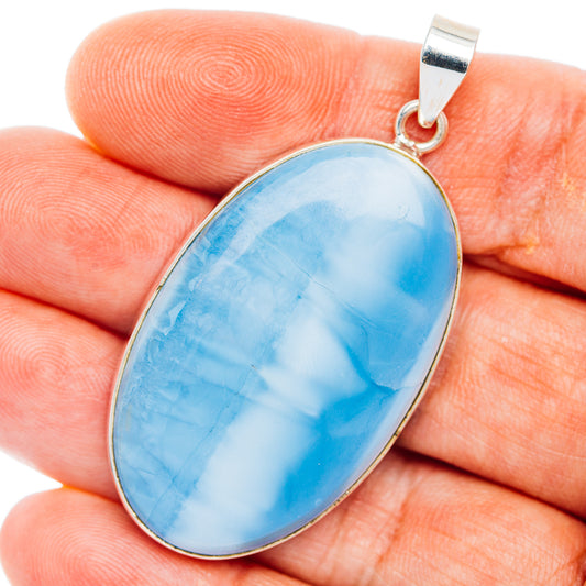Premium Blue Owyhee Opal Pendant 2 1/8" (.925 Sterling Silver)