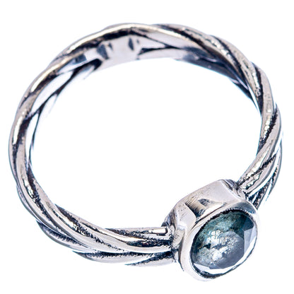 Aquamarine Dainty Ring Size 5.5 (.925 Sterling Silver)