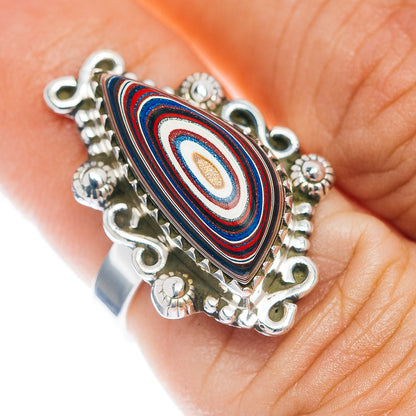 Premium Fordite Ring Size 6 (.925 Sterling Silver)