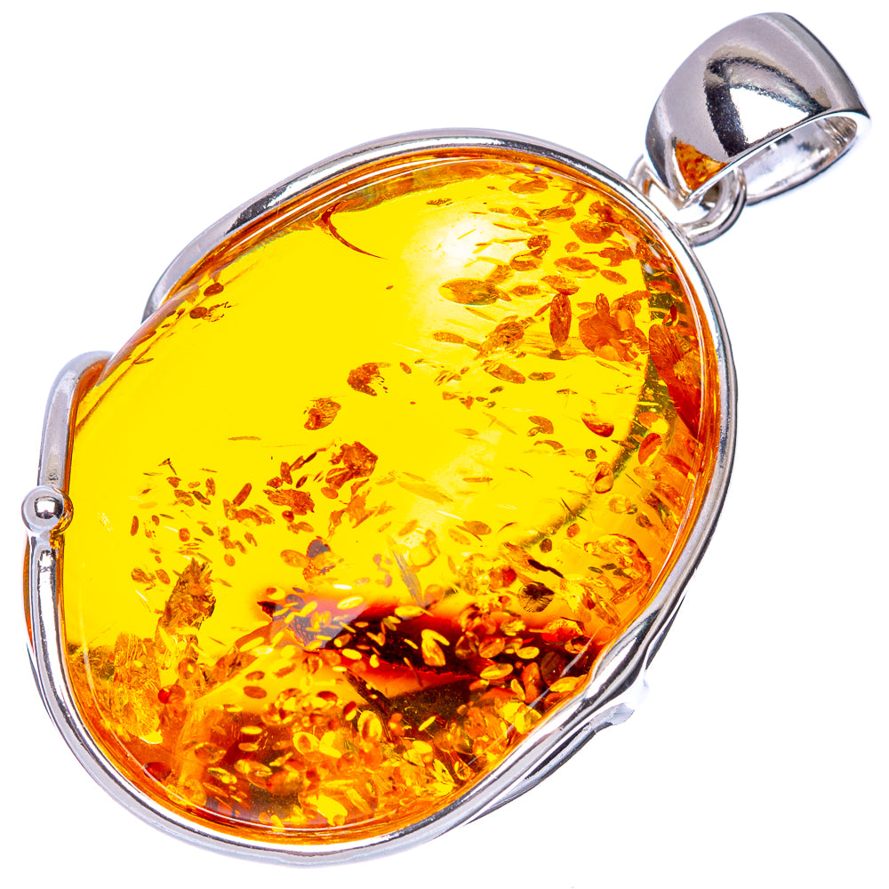 Ana Silver Co Baltic Amber Pendant 1 7/8" (925 Sterlnig Silver)