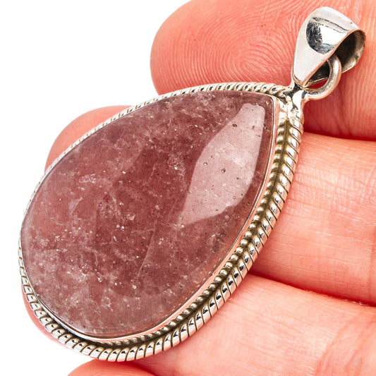 Strawberry Quartz Pendant 1 3/4" (925 Sterling Silver) P43441