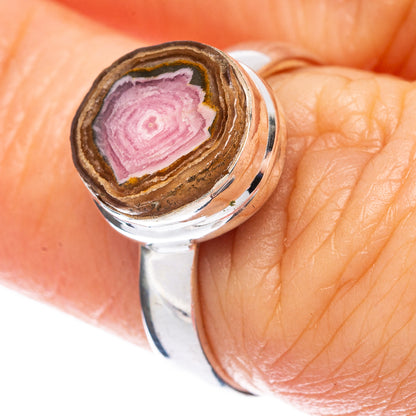 Rare Rhodochrosite Stalactite Ring Size 6.25 (925 Sterling Silver) R2988