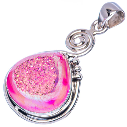 Titanium Druzy Pendant 1 5/8" (925 Sterling Silver) P41467