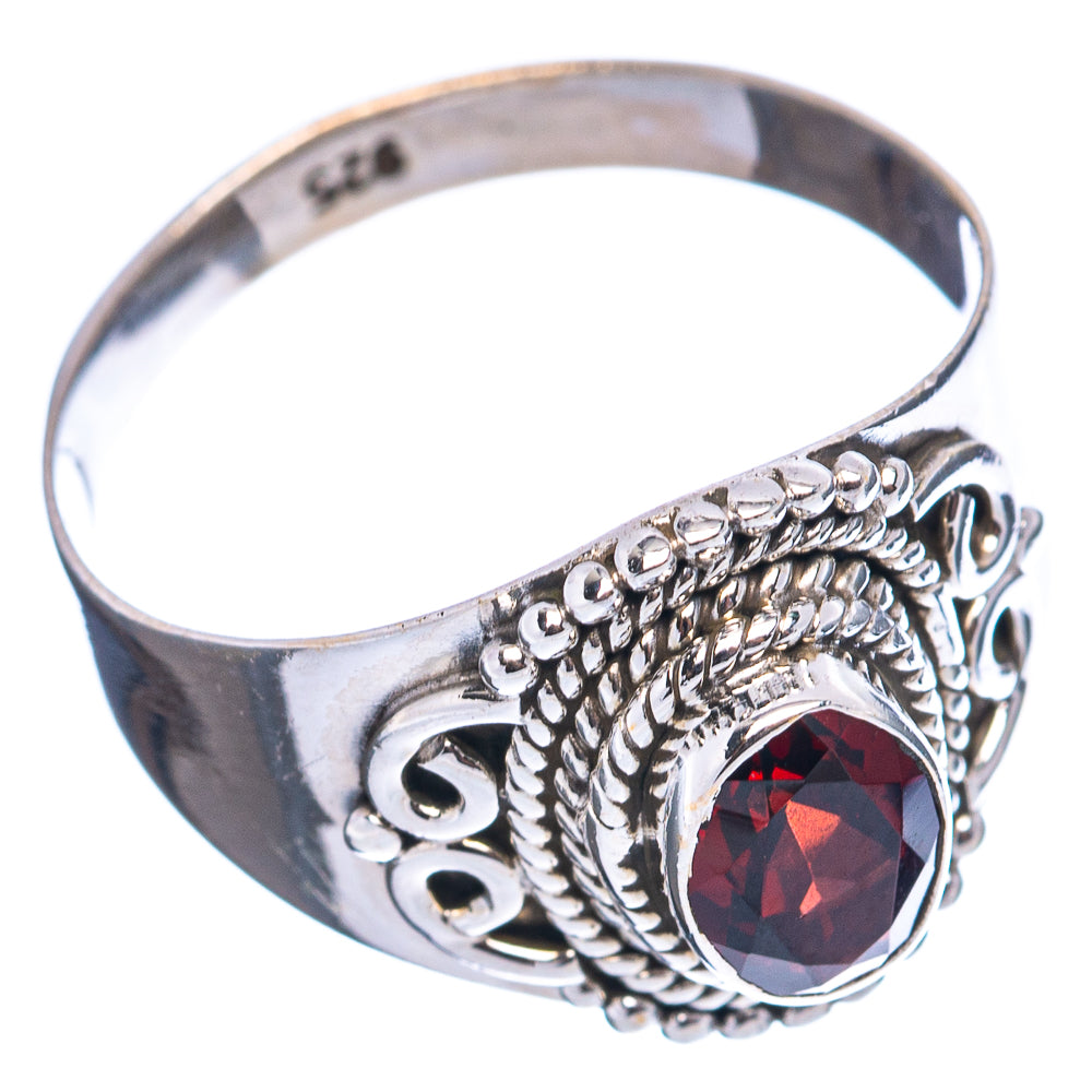 Garnet Ring Size 7 (.925 Sterling Silver)