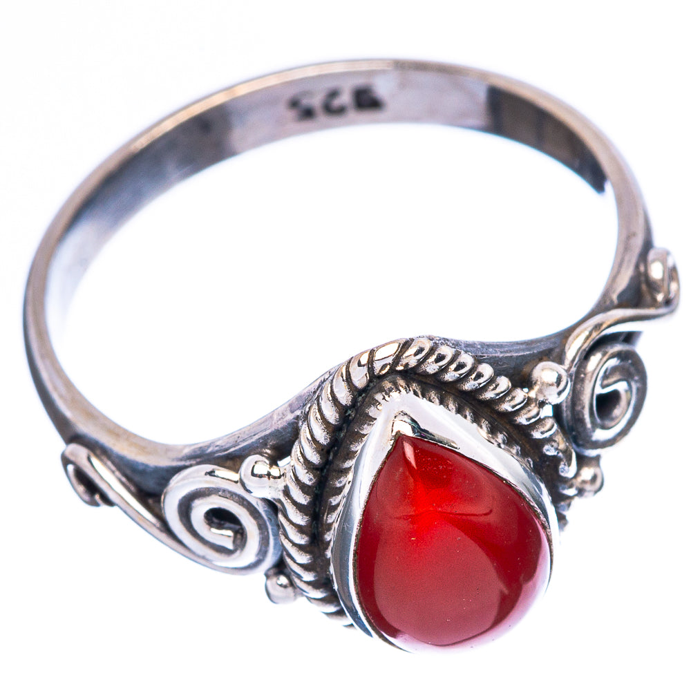 Red Onyx Dainty Ring Size 7 (925 Sterling Silver) R5167