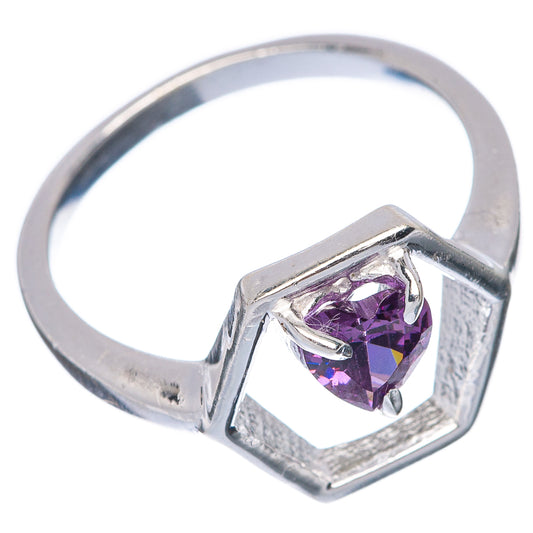 Faceted Amethyst Dainty Ring Size 7 (925 Sterling Silver) R145854