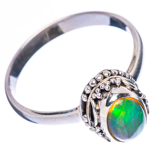 Rare Ethiopian Opal Ring Size 7.75 (925 Sterling Silver) R4335