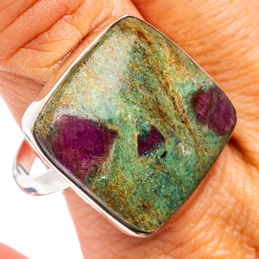Premium Ruby Fuchsite Ring Size 11 Adjustable (.925 Sterling Silver)