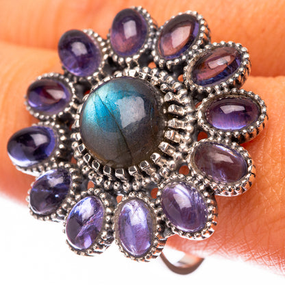 Large Labradorite, Tanzanite 925 Sterling Silver Ring Size 10 (925 Sterling Silver) RING140433
