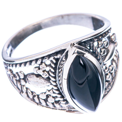 Black Onyx Dainty Ring Size 6.5 (925 Sterling Silver) R5952