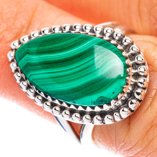 Malachite Ring Size 6.25 (925 Sterling Silver) R1936