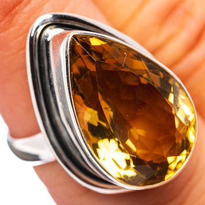 Premium Beer Quartz Ring Size 6 (.925 Sterling Silver)