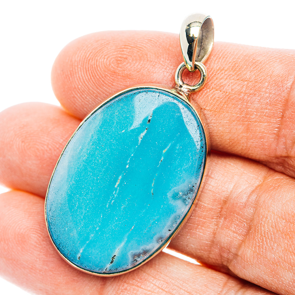 Peruvian Opal Pendant 1 3/4" (German Silver)