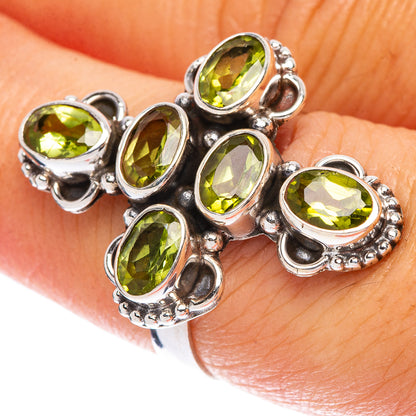 Peridot Cross Ring Size 7.25 (925 Sterling Silver) R146815