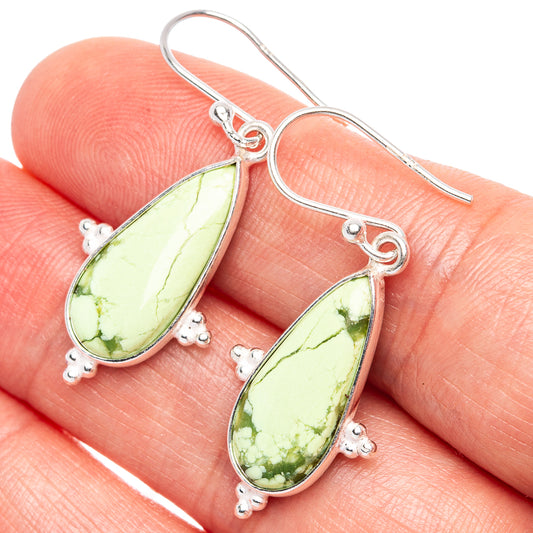 Lemon Chrysoprase 925 Sterling Silver Earrings 1 1/2" (925 Sterling Silver) E1945