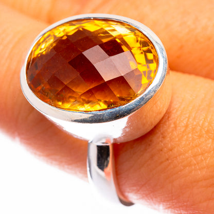 Large Faceted Citrine Ring Size 8.75 (925 Sterling Silver) R141255