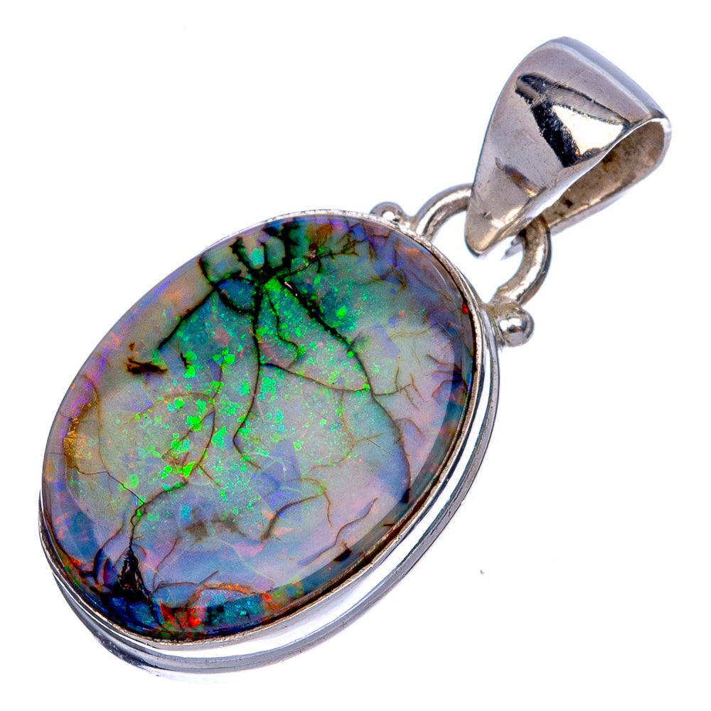 Rare Sterling Opal Pendant 1 1/8" (925 Sterling Silver) P40306