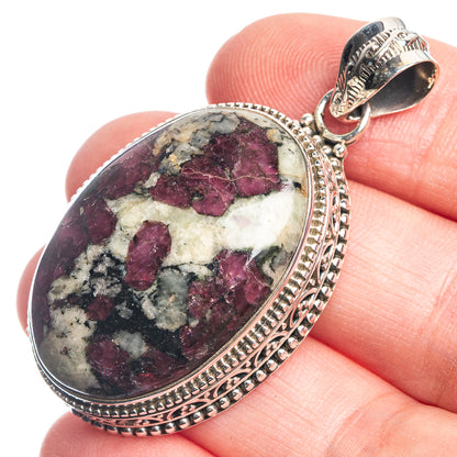 Russian Eudialyte 925 Sterling Silver Pendant 1 7/8"