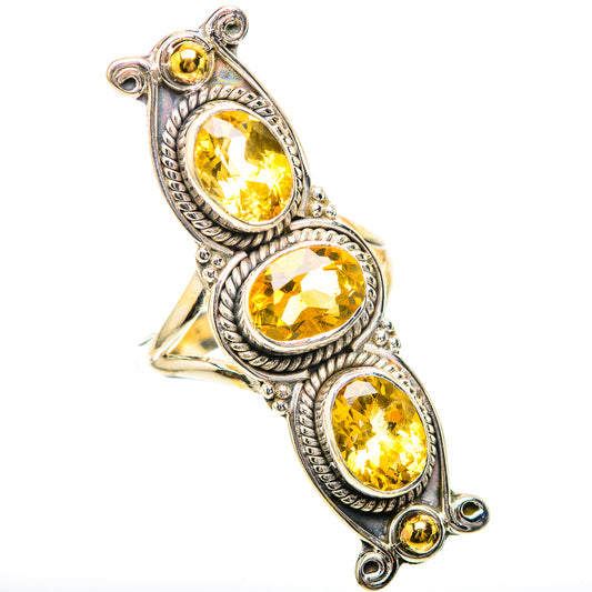 Large Faceted Citrine Ring Size 6.5 (925 Sterling Silver) RING139826