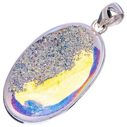 Sunshine Druzy Pendant 1 7/8" (925 Sterling Silver) P43300